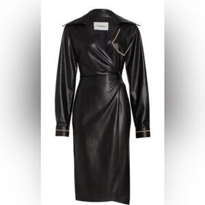 Nanushka Berna Faux Leather Wrap Dress